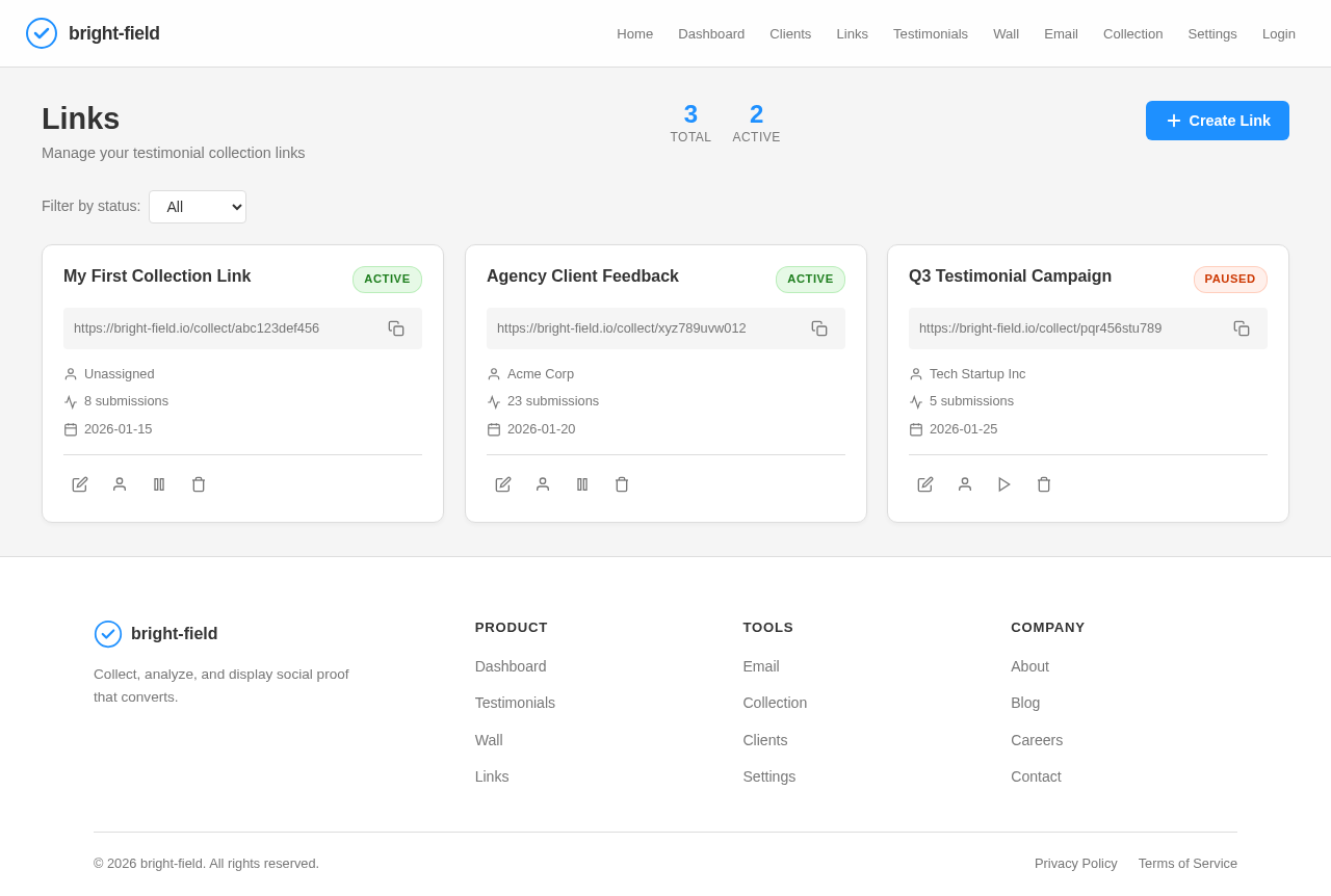 Links design preview