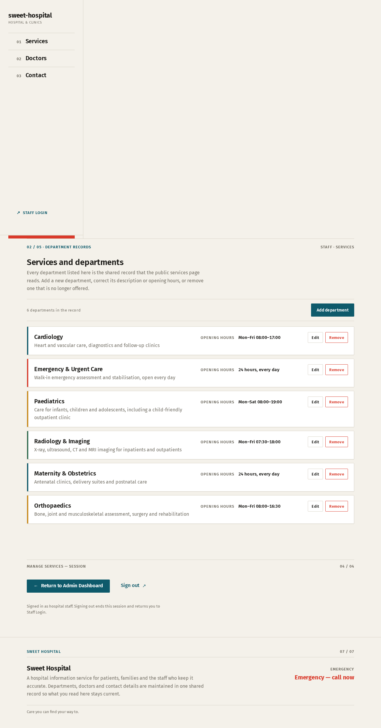 Manage Services design preview