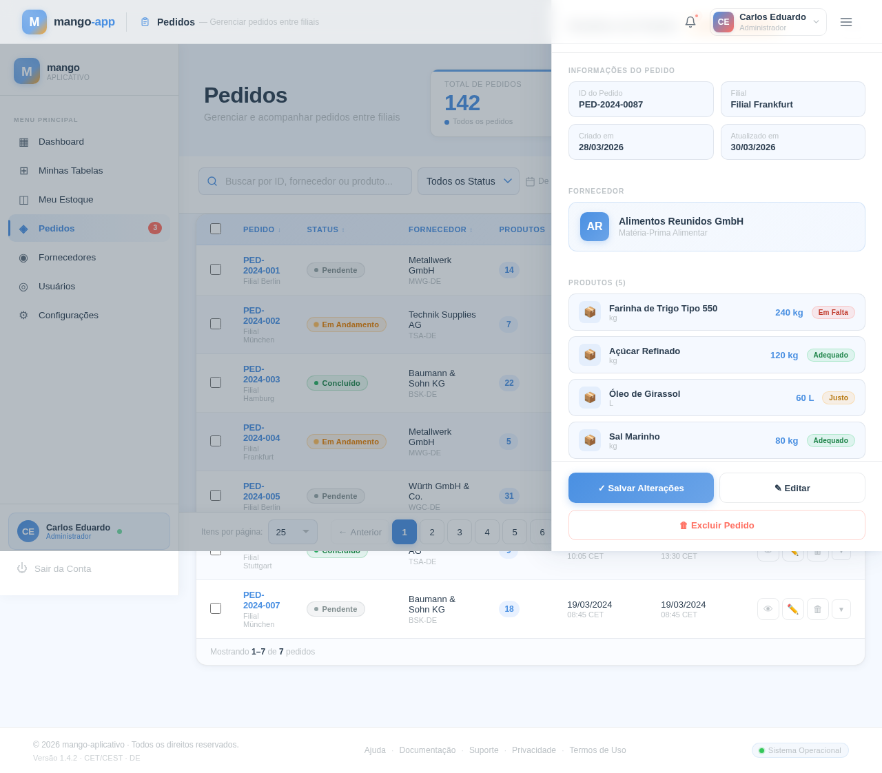 Pedidos design preview