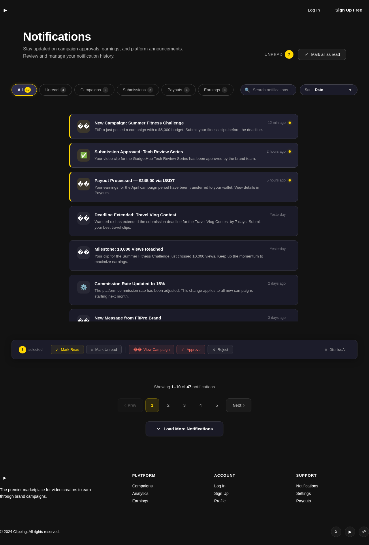 Notifications design preview