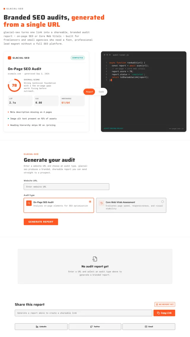 Audit Generator Page
