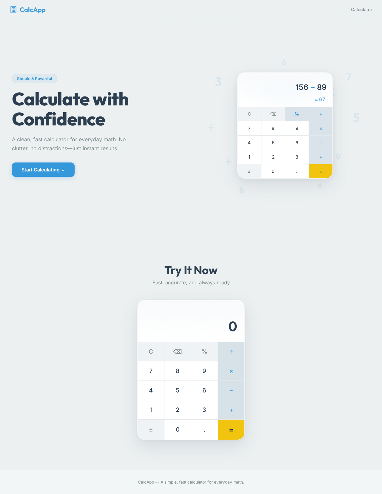 Calculator design preview
