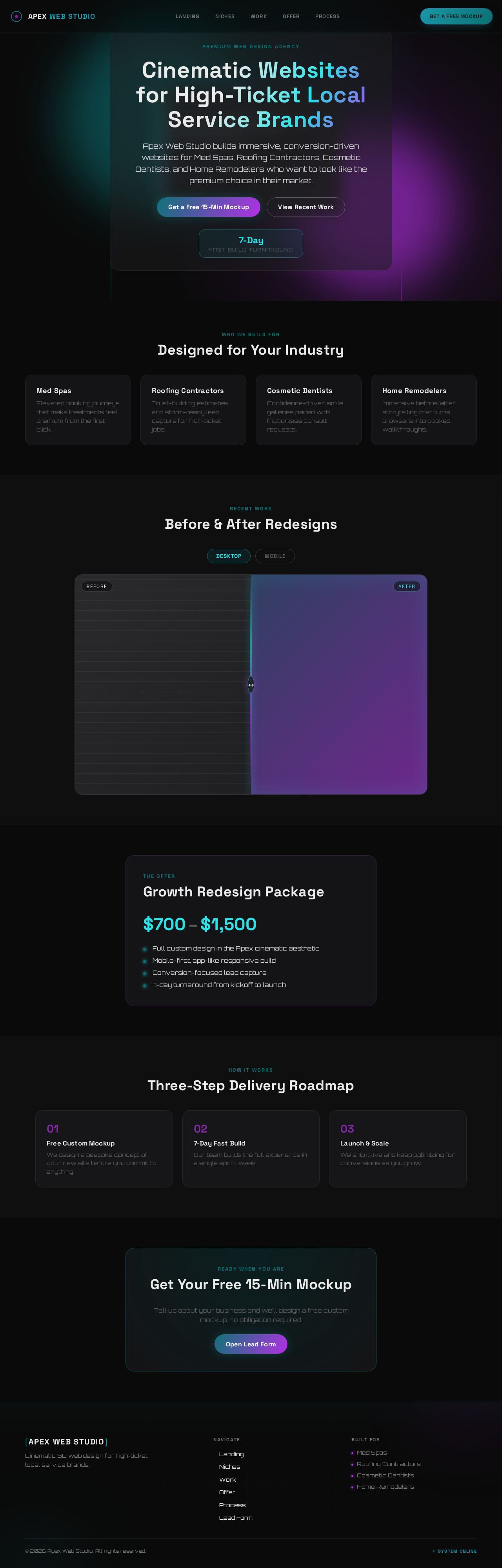Landing design preview