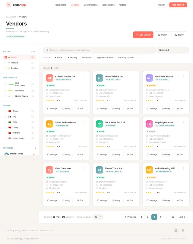 Vendors