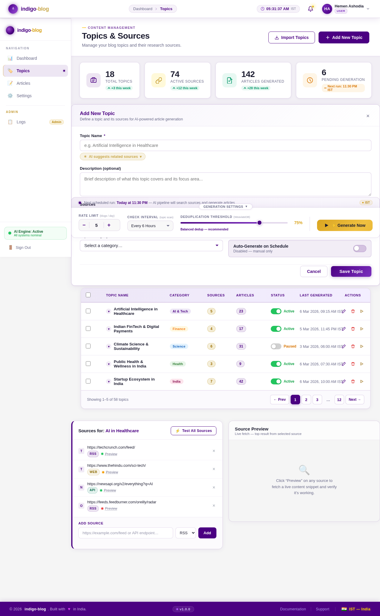 Topics design preview