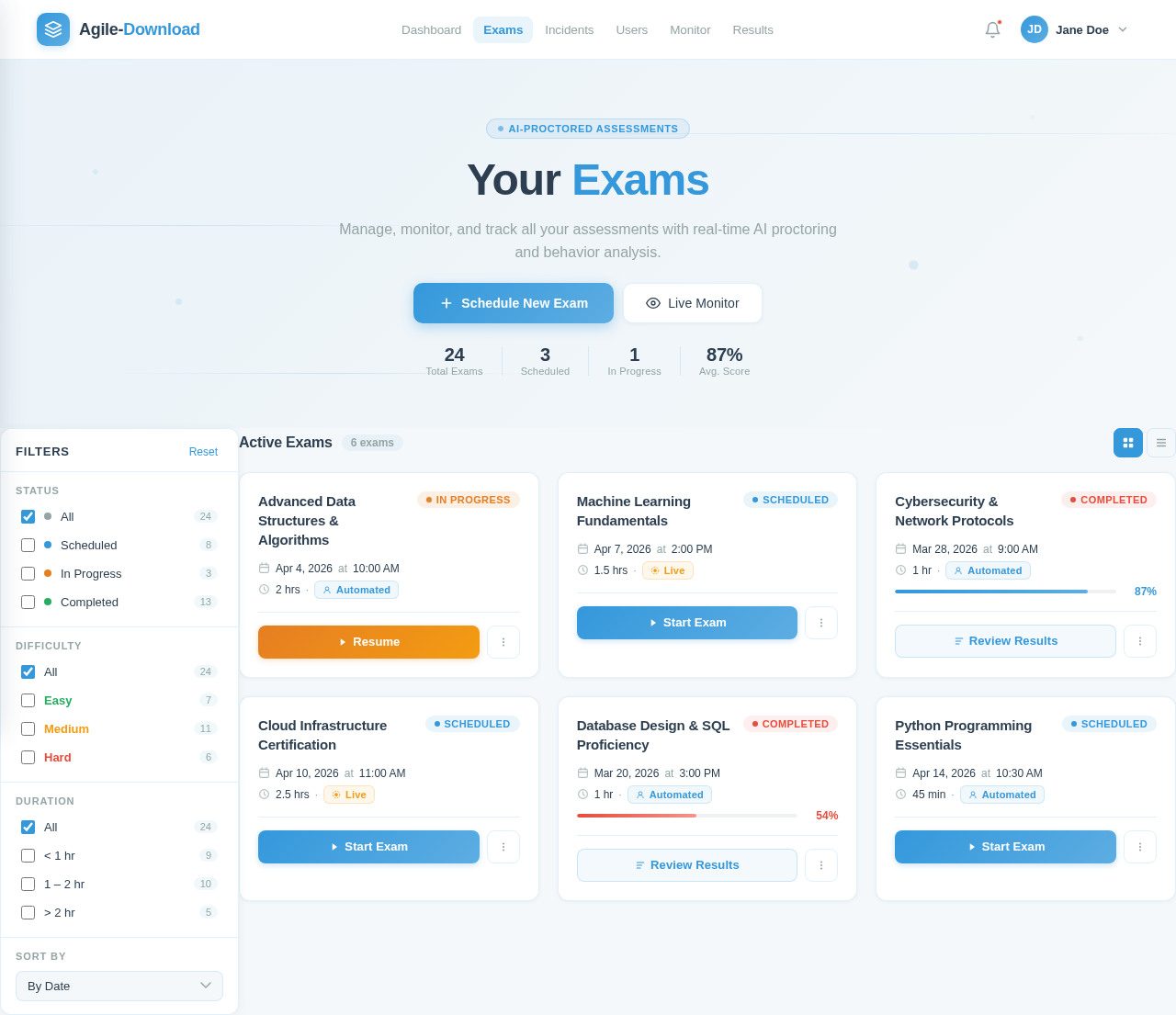 Exams design preview