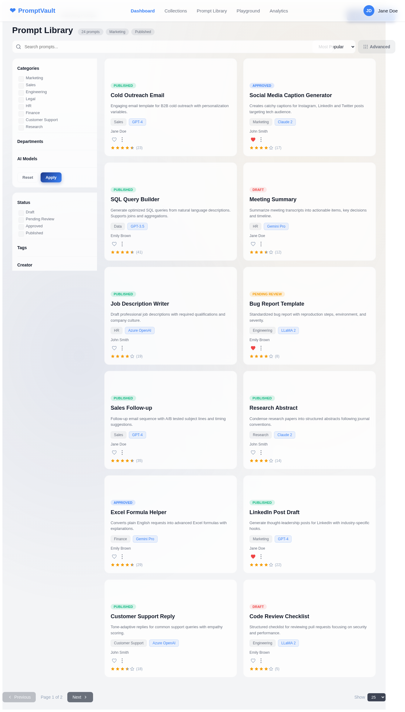 PromptLibrary design preview