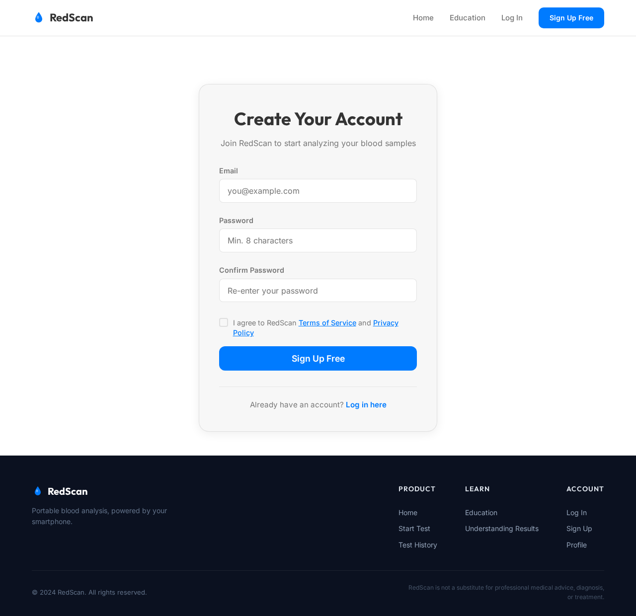Signup design preview