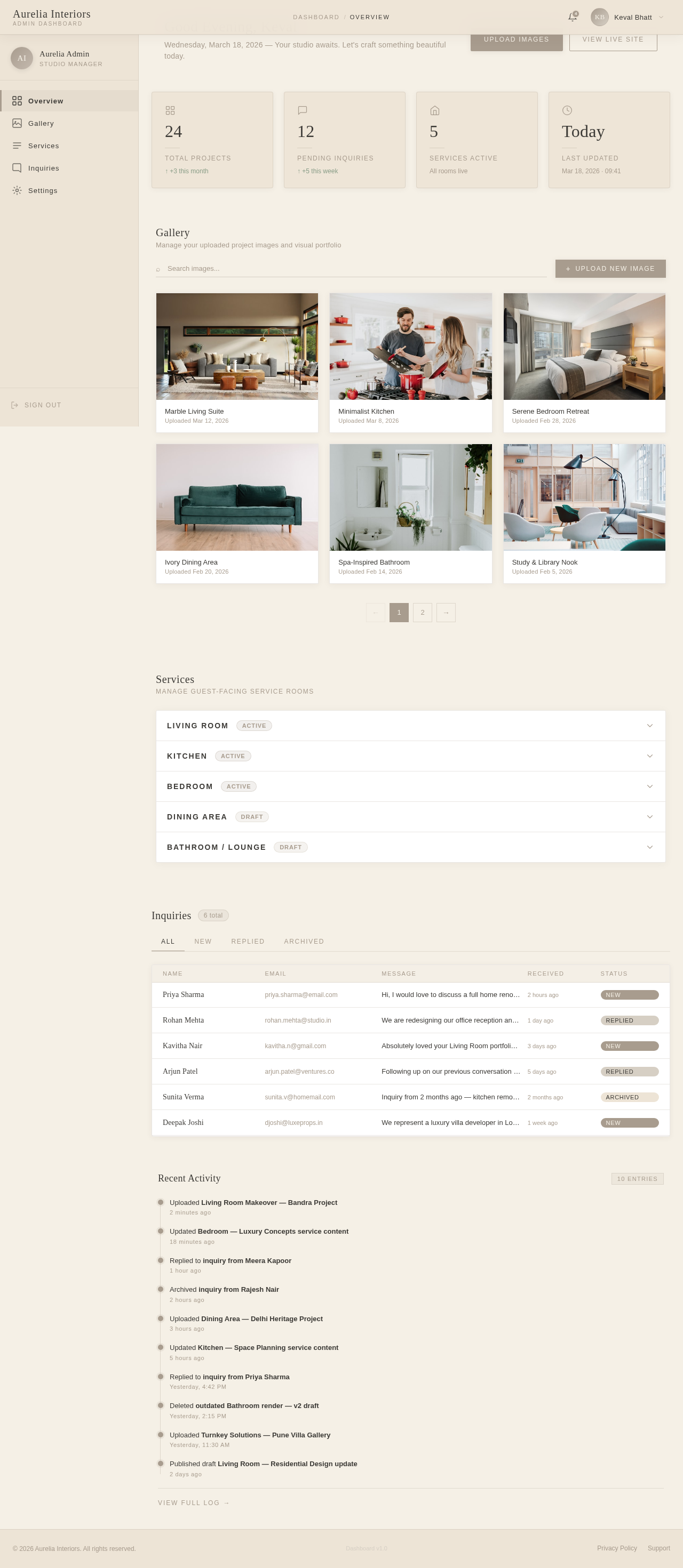 Dashboard design preview