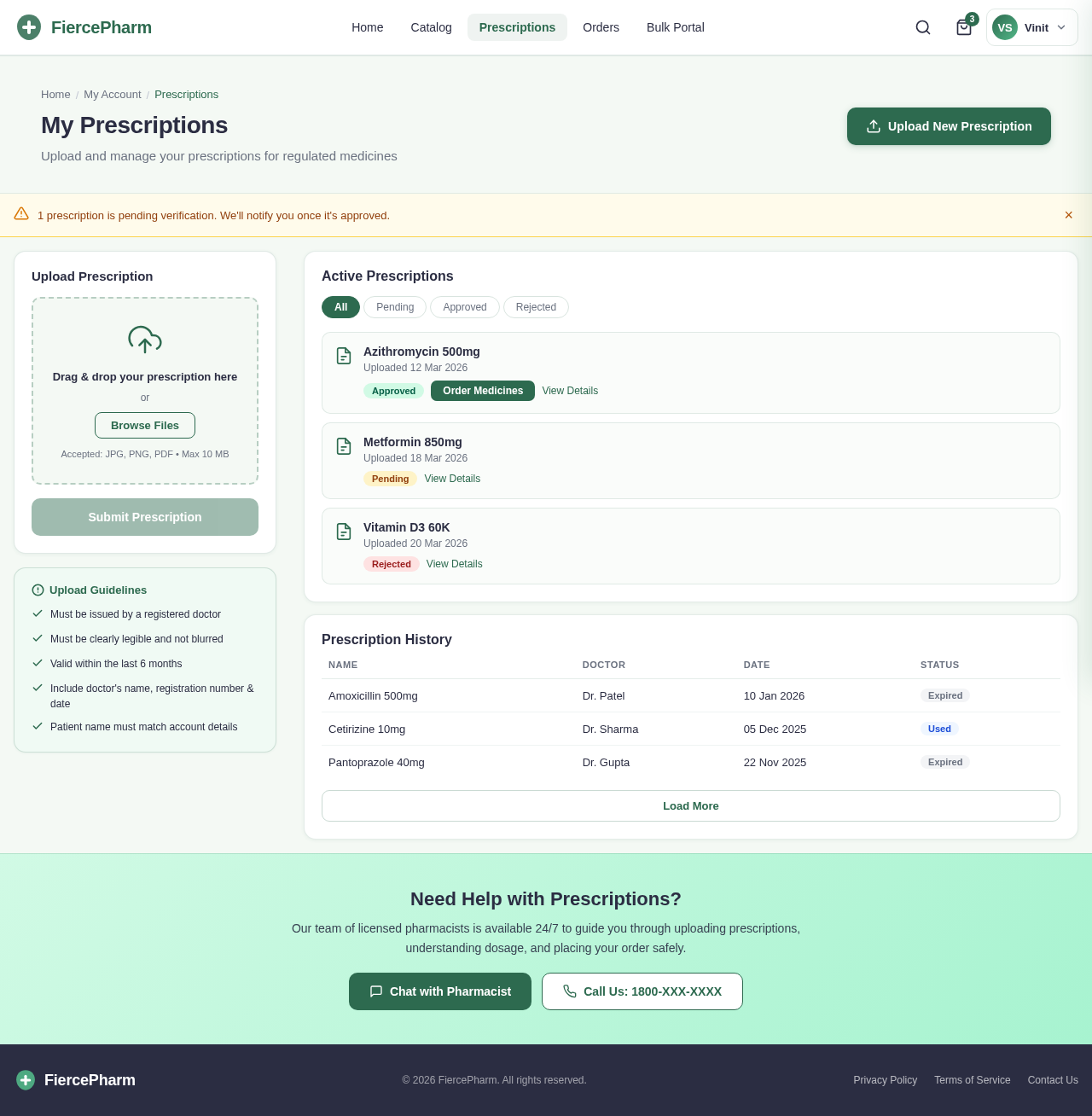 Prescriptions design preview