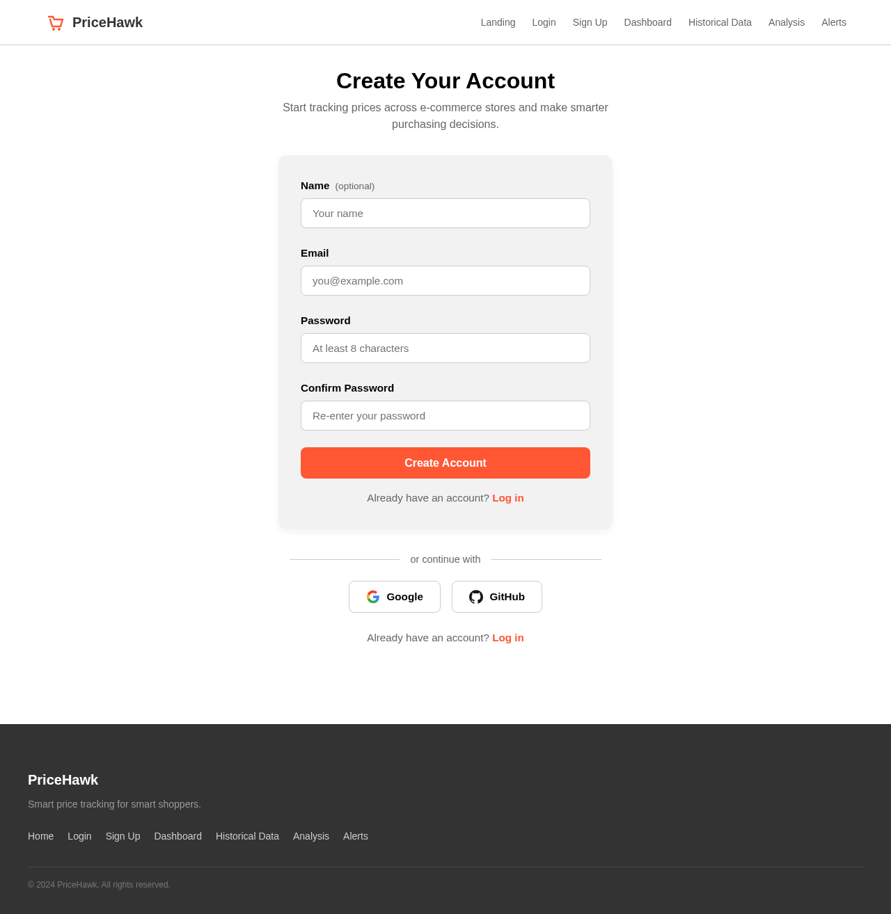Signup design preview
