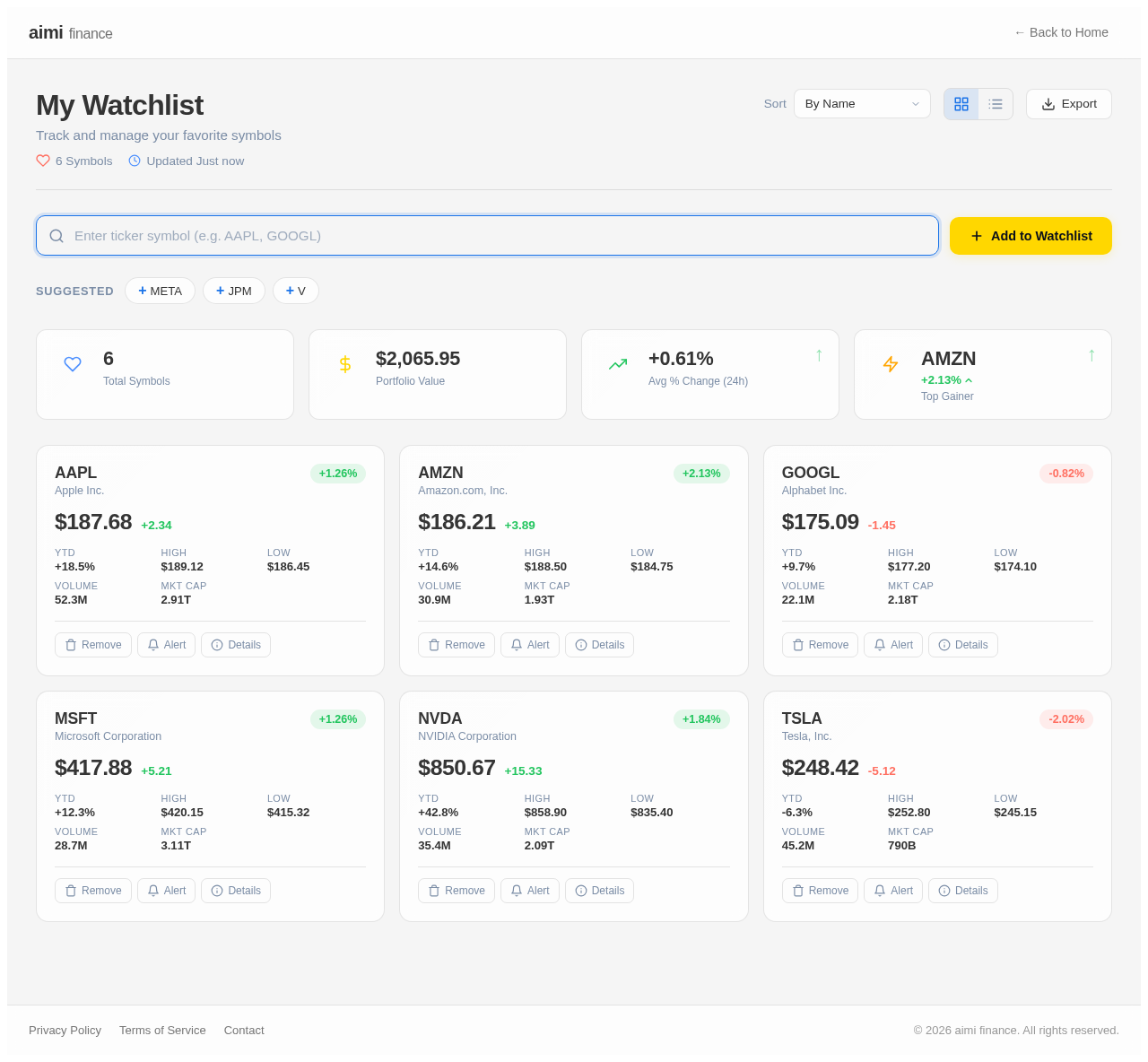 Watchlist design preview