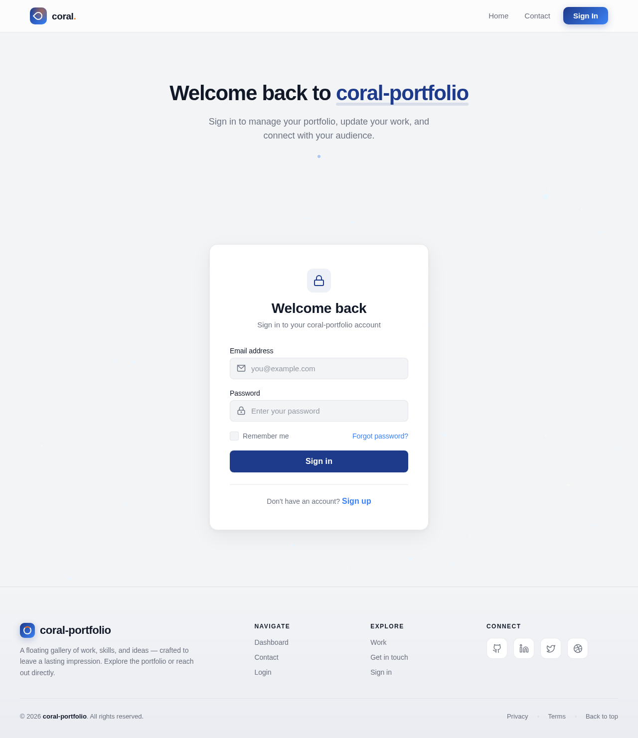 Login design preview