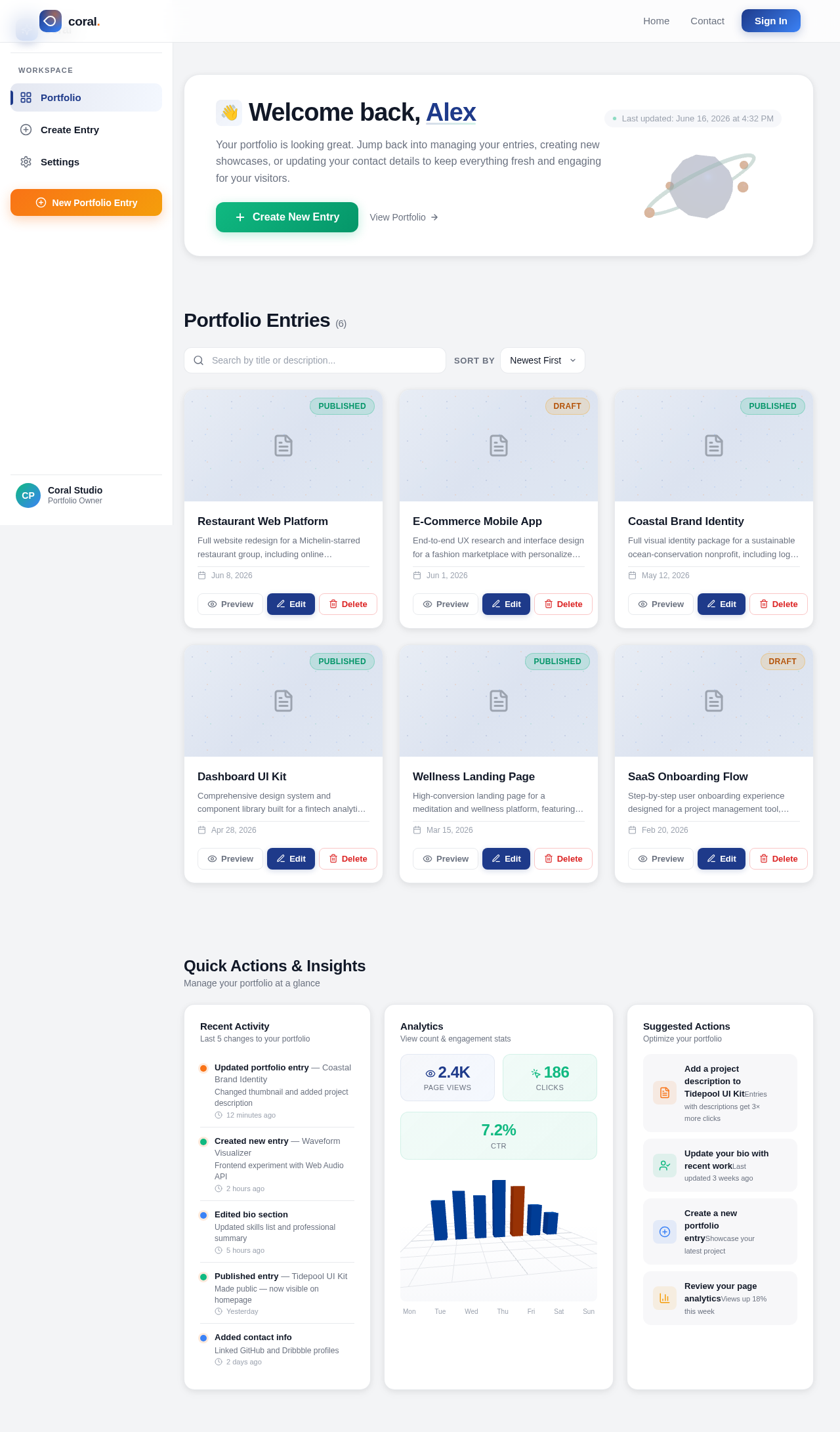 Dashboard design preview