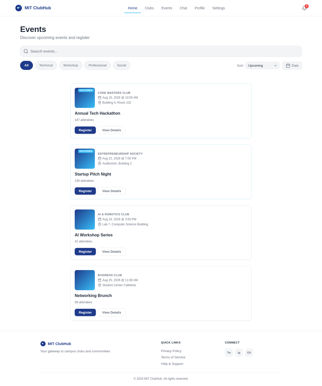 Events design preview