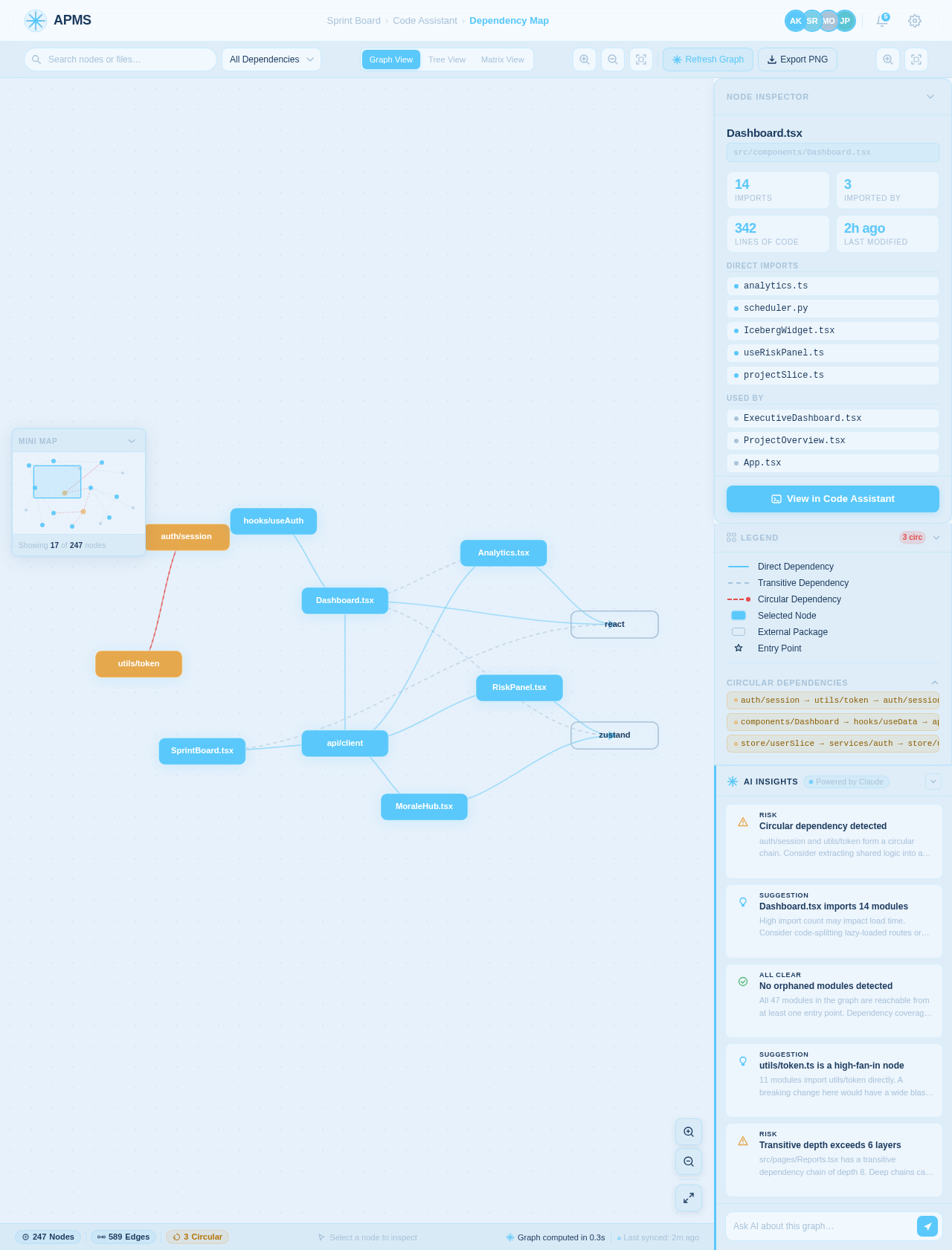 Dependency Map design preview