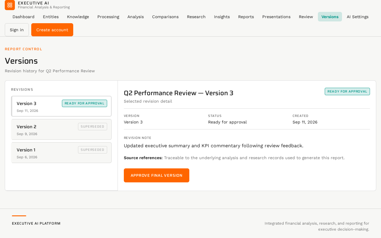 Versions design preview