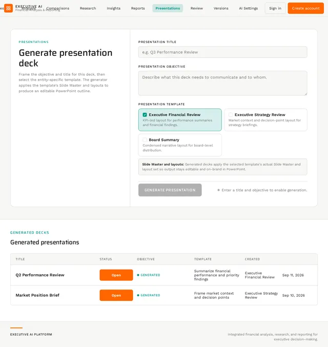 Presentations