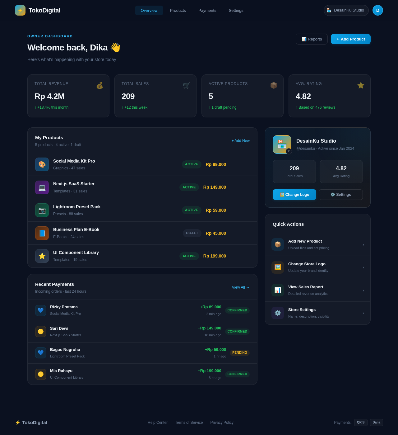Owner Dashboard design preview