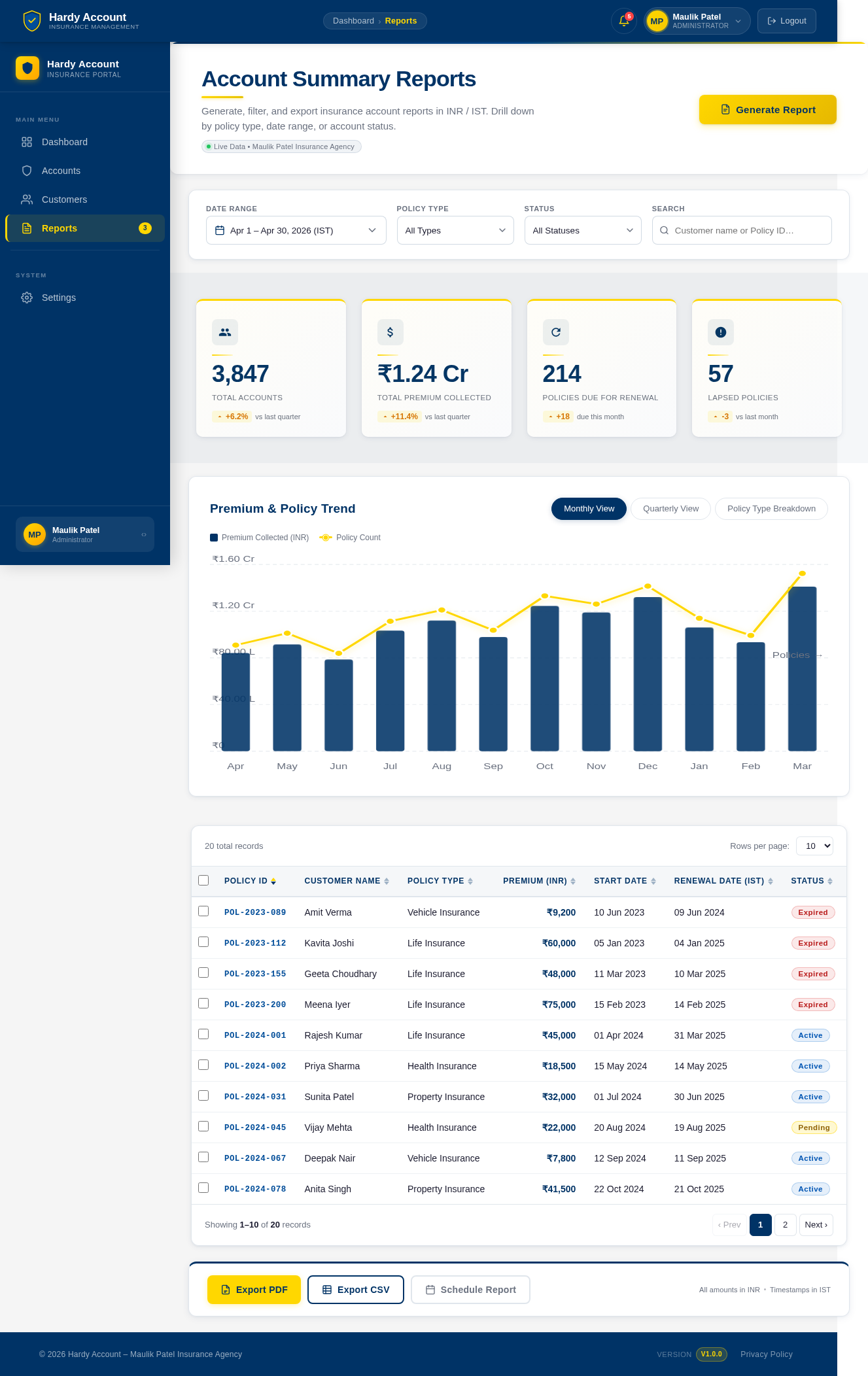 Reports design preview