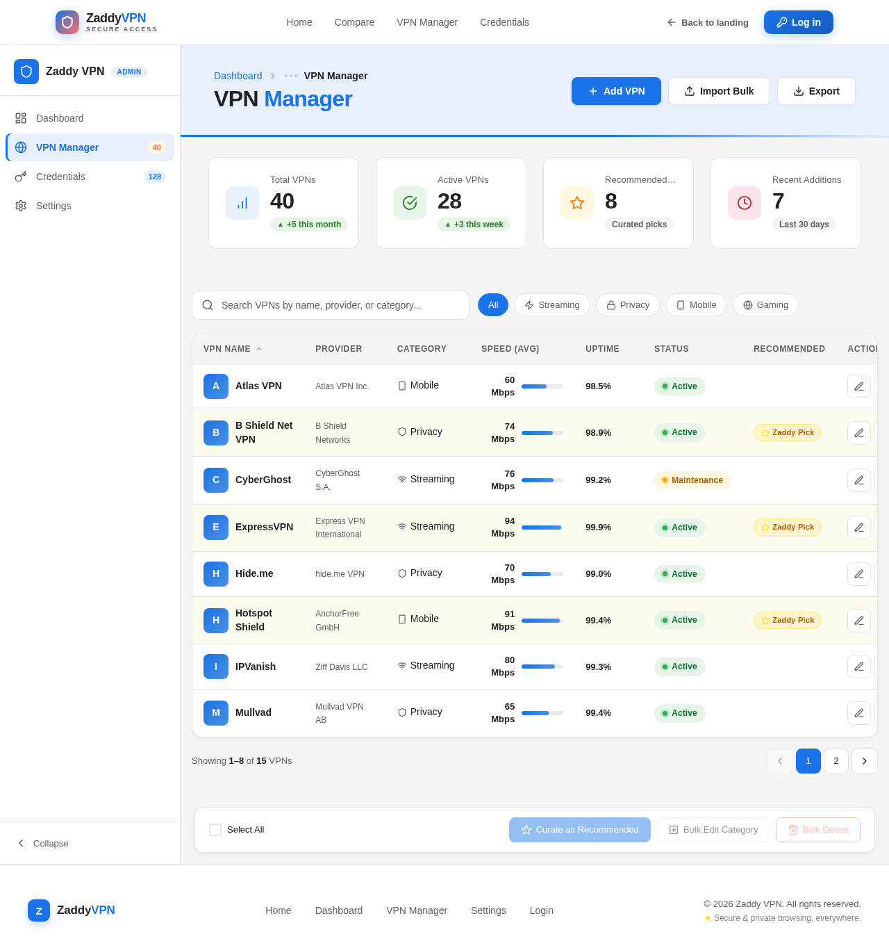 VPN Manager design preview