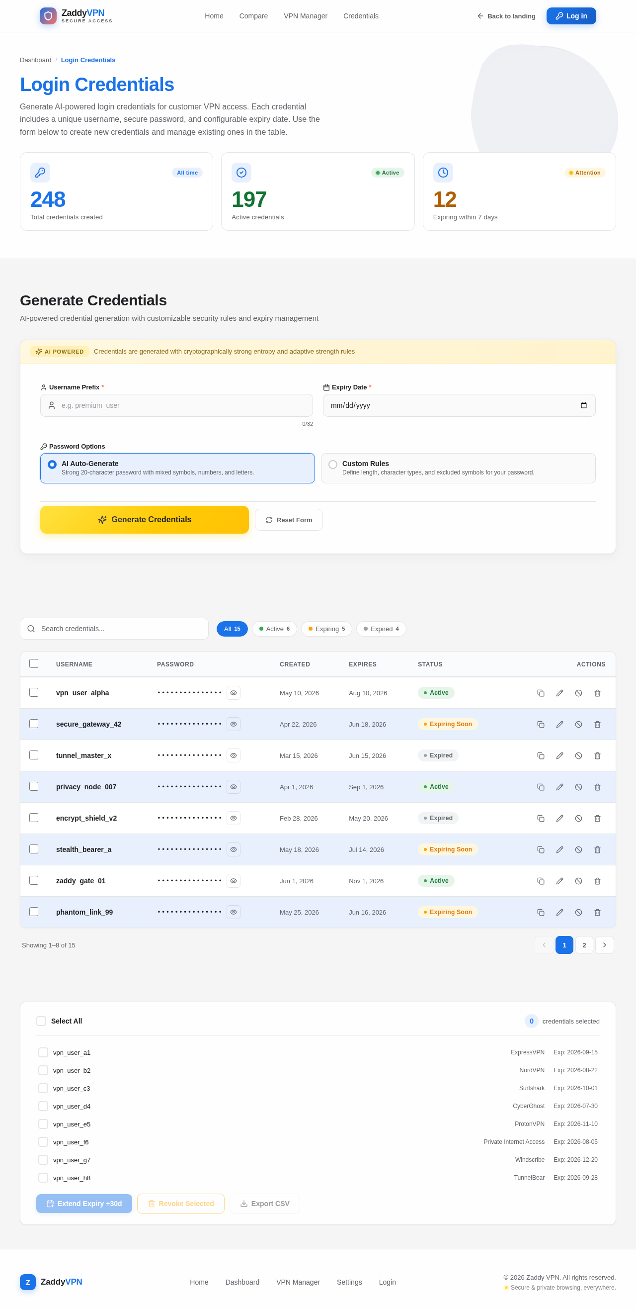 Credentials design preview