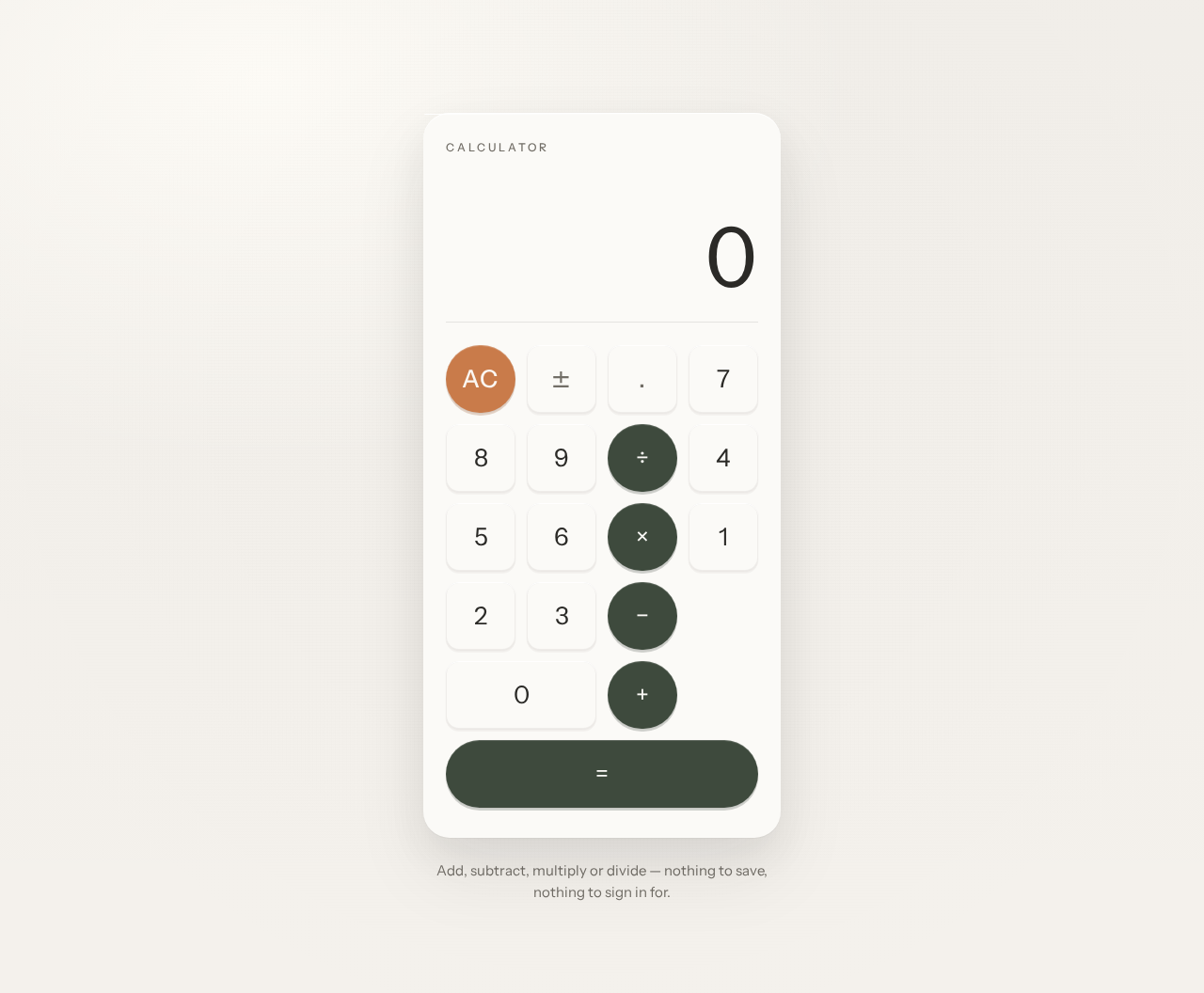 Calculator design preview
