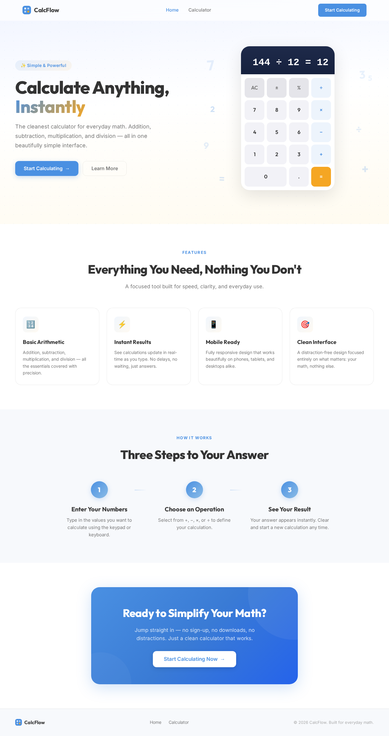 Landing design preview