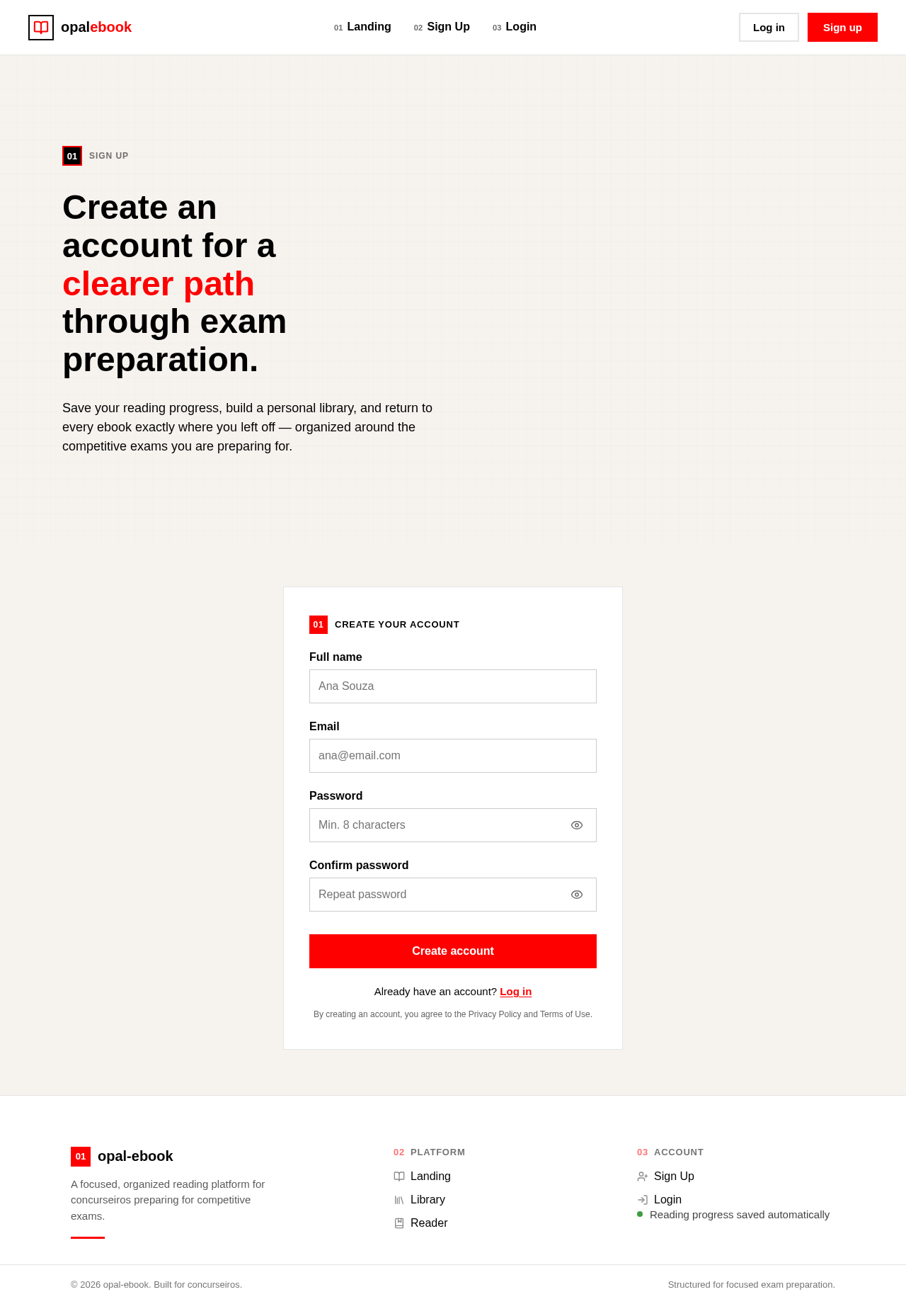 Sign Up design preview