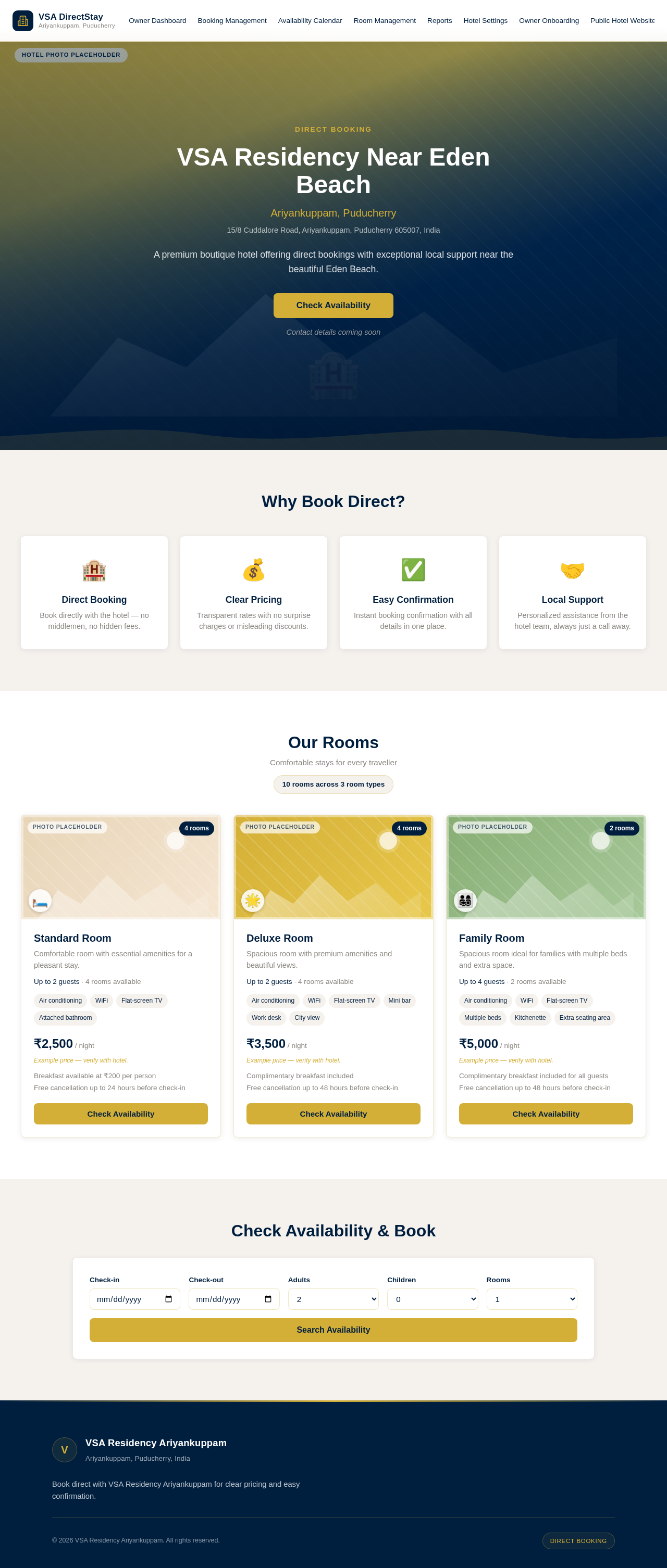 Public Hotel Website design preview