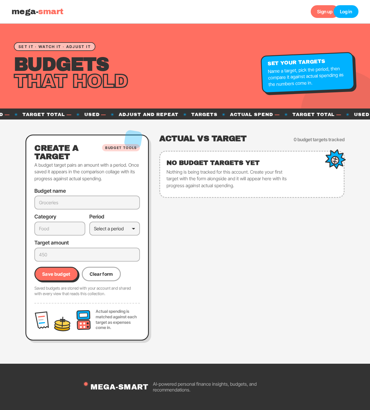 Budgets design preview