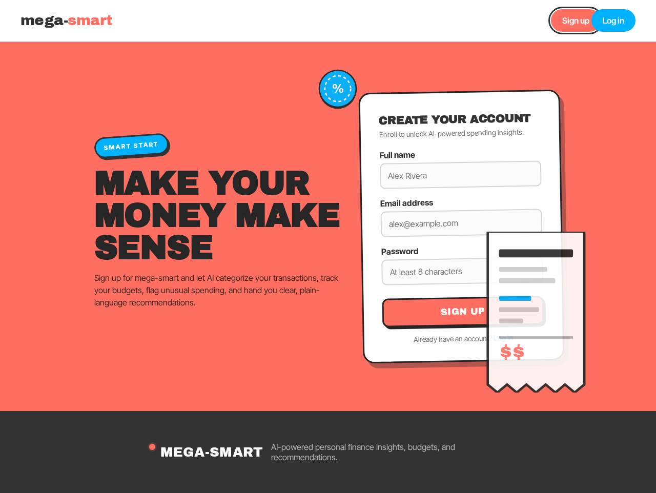 Sign Up design preview
