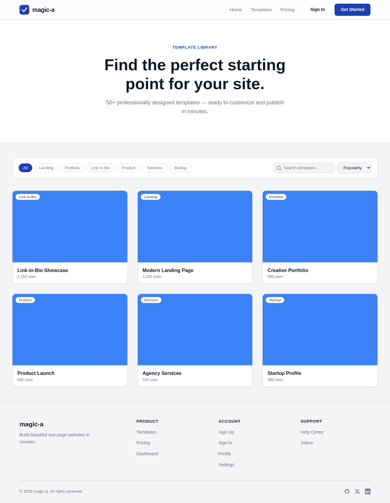 Templates design preview