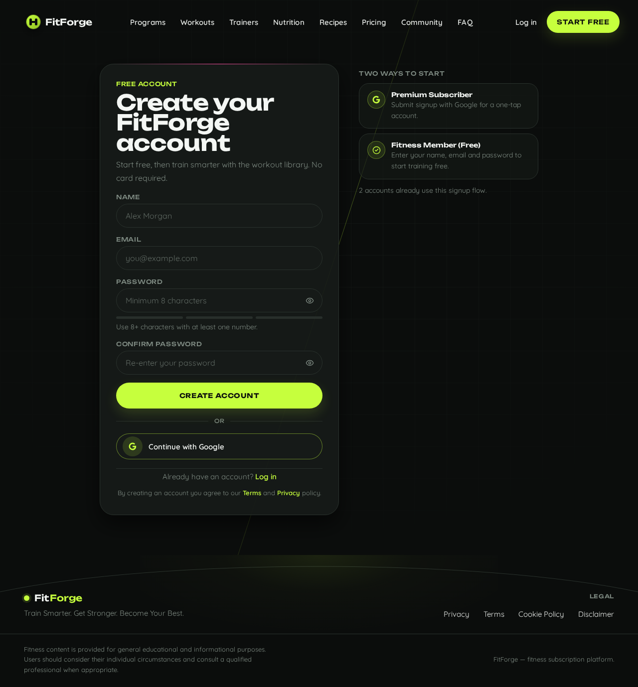 signup design preview