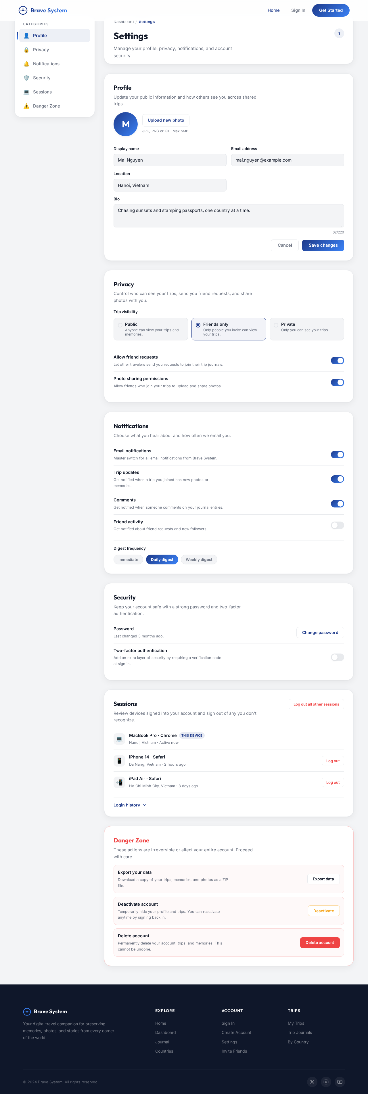 Settings design preview