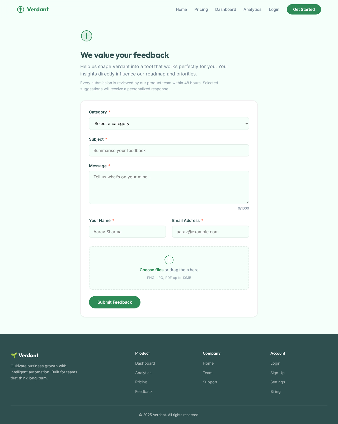 Feedback design preview