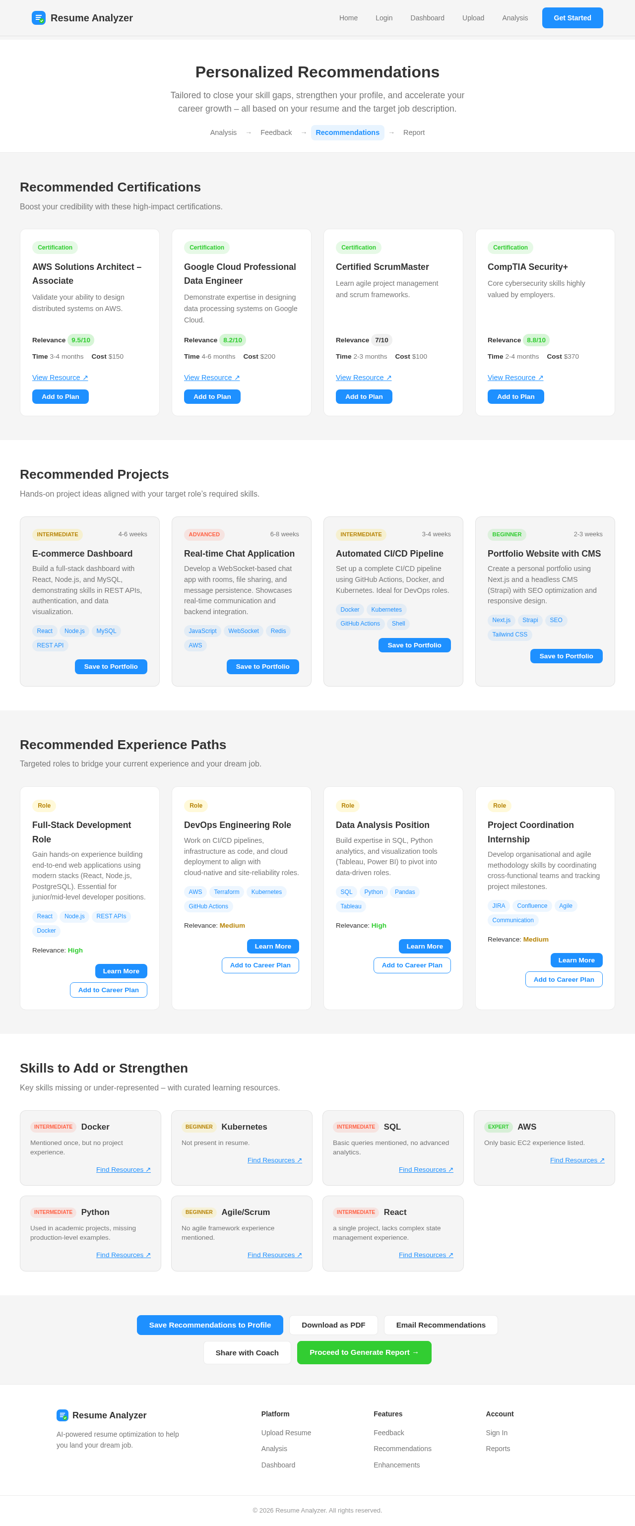 Recommendations design preview
