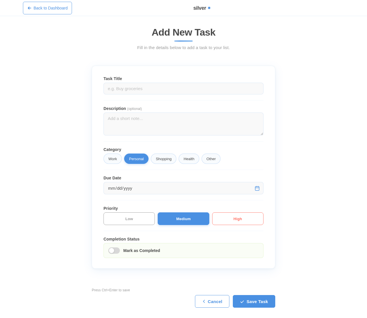 Task Form design preview