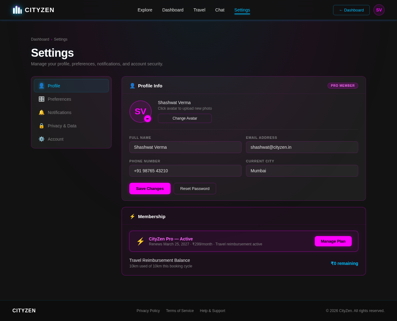Settings design preview