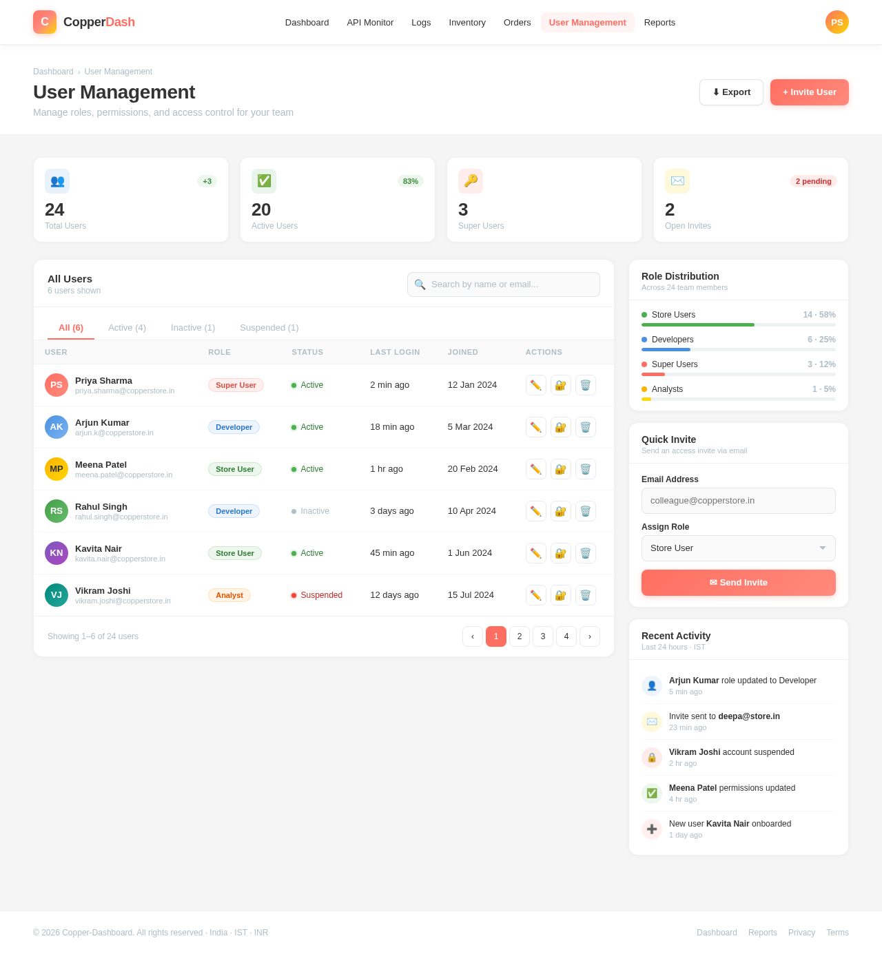 User Management design preview