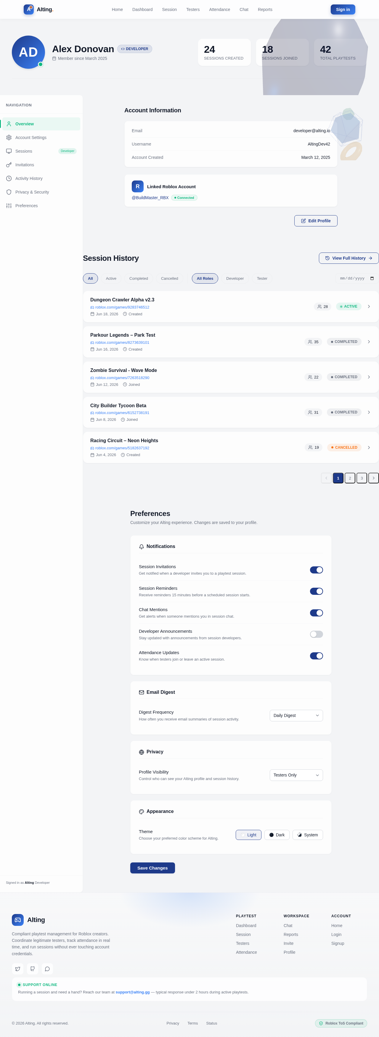 Profile design preview
