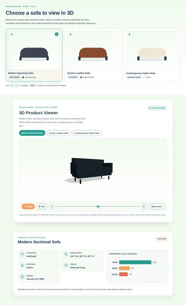 3D product showcase