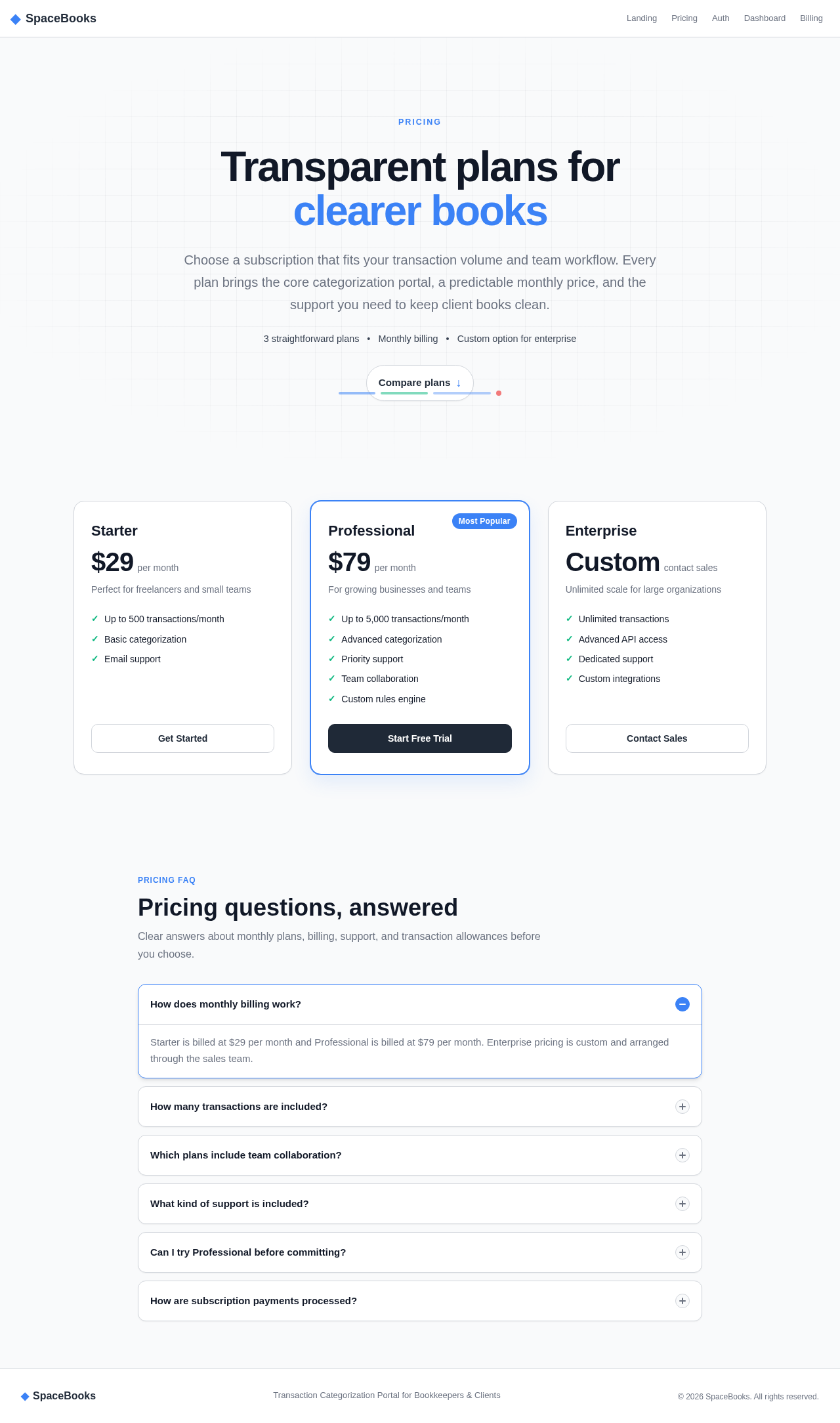 Pricing Page design preview