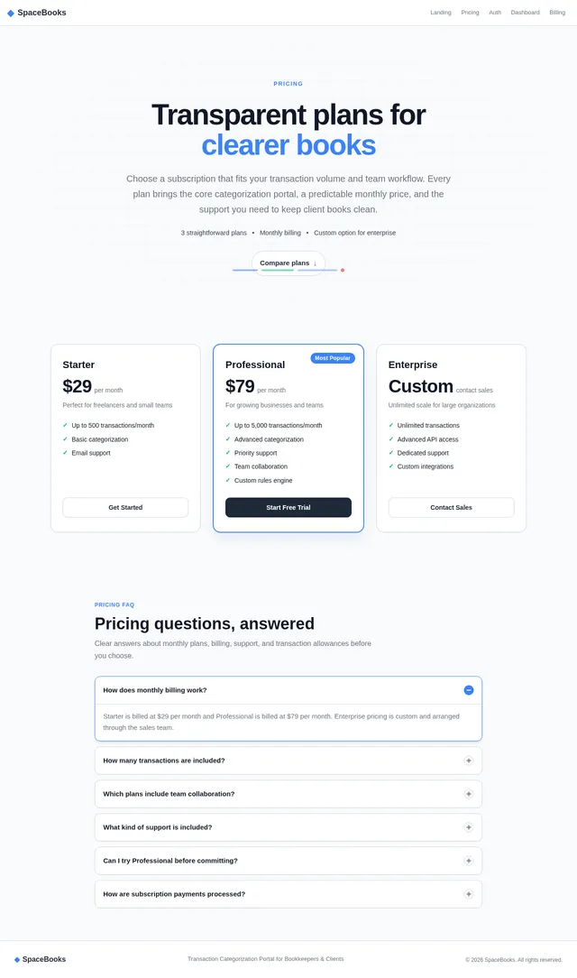 Pricing Page