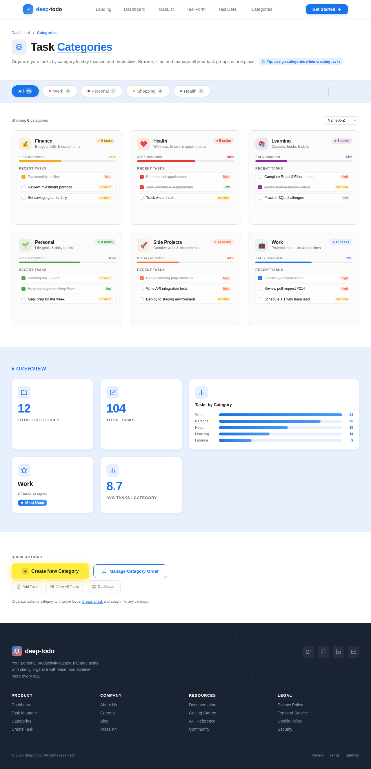 Categories design preview