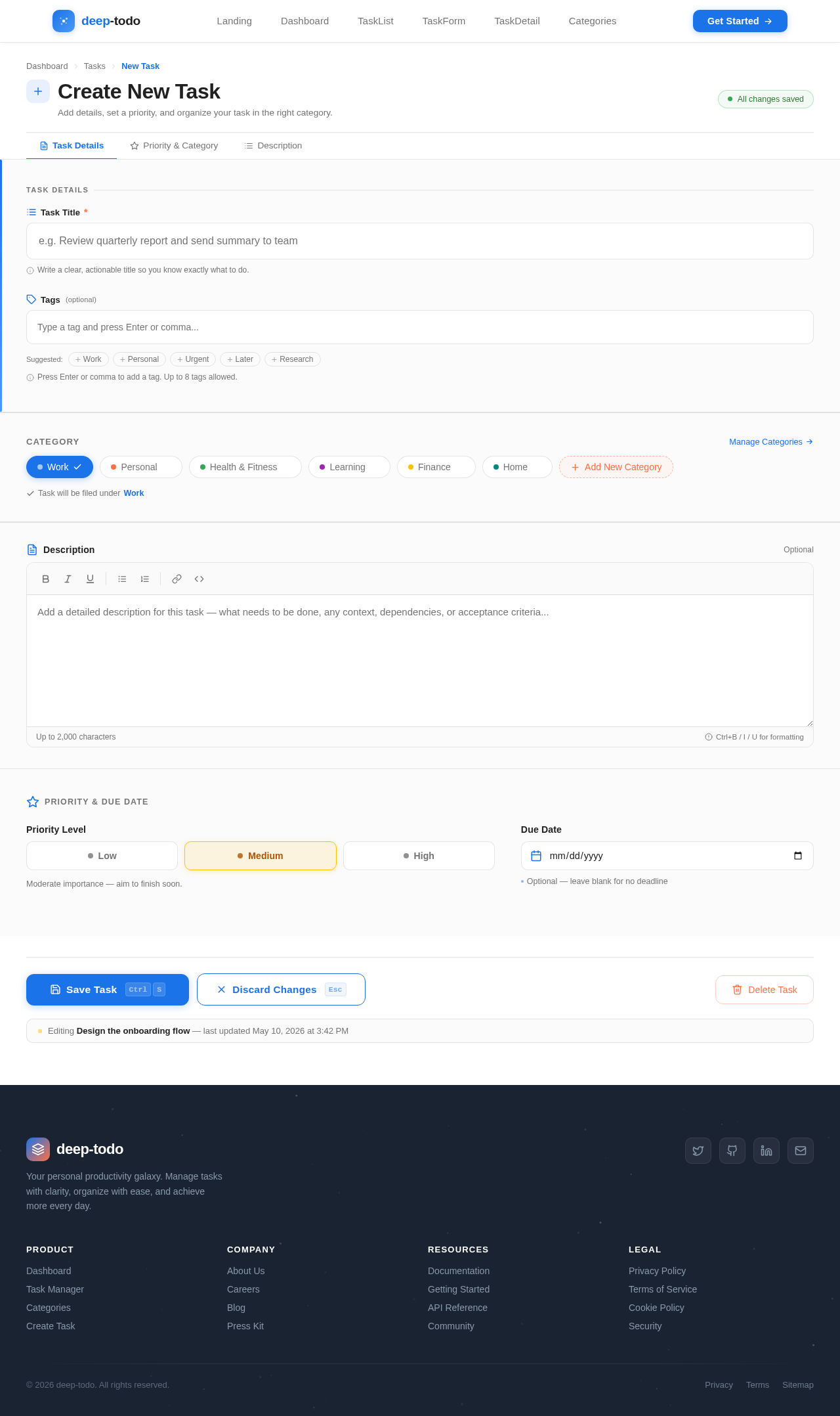 TaskForm design preview