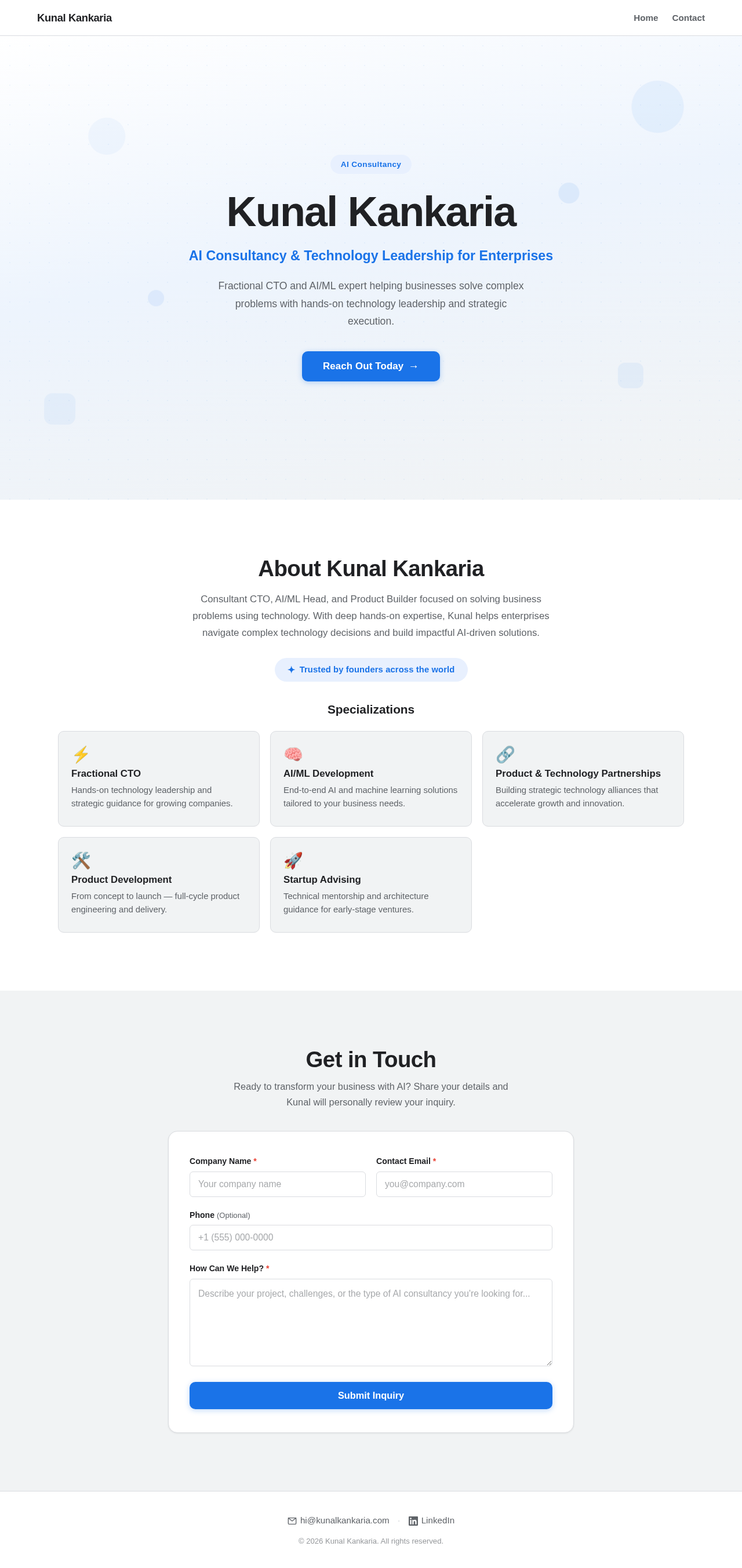 Landing Page design preview