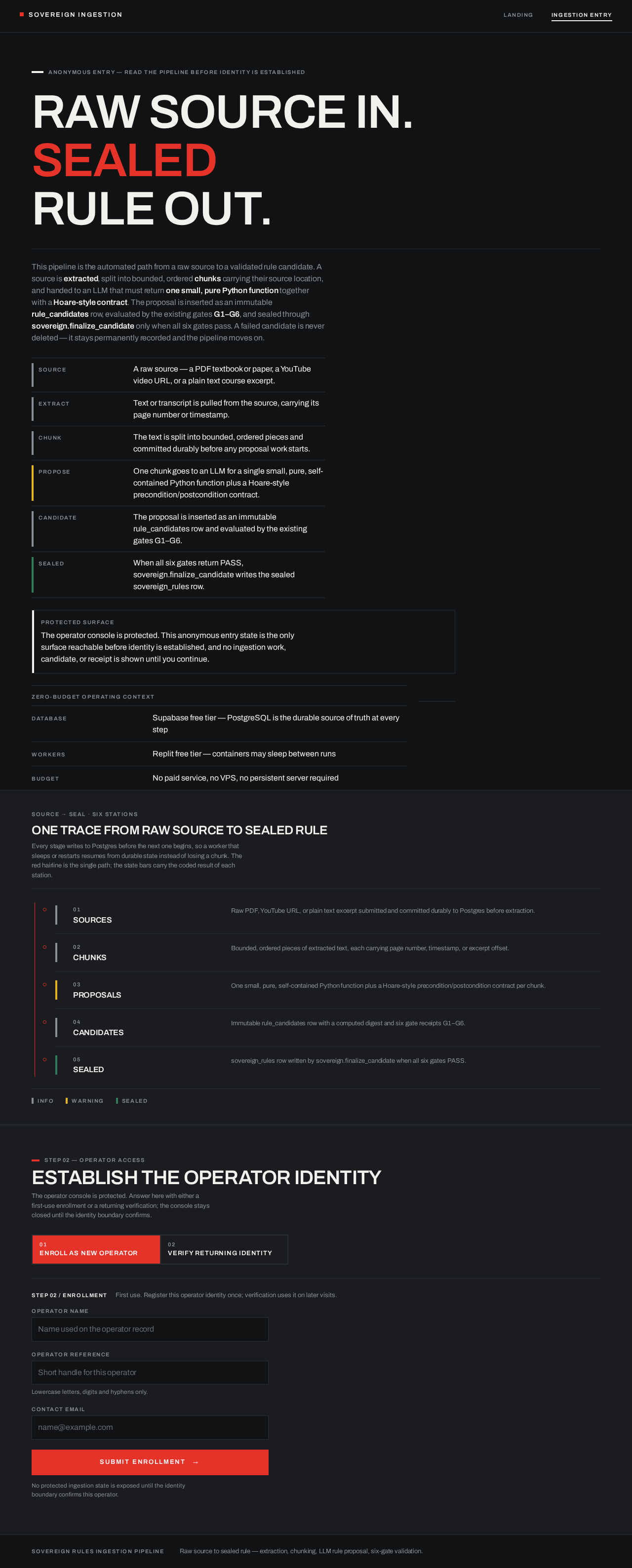 Ingestion Entry design preview