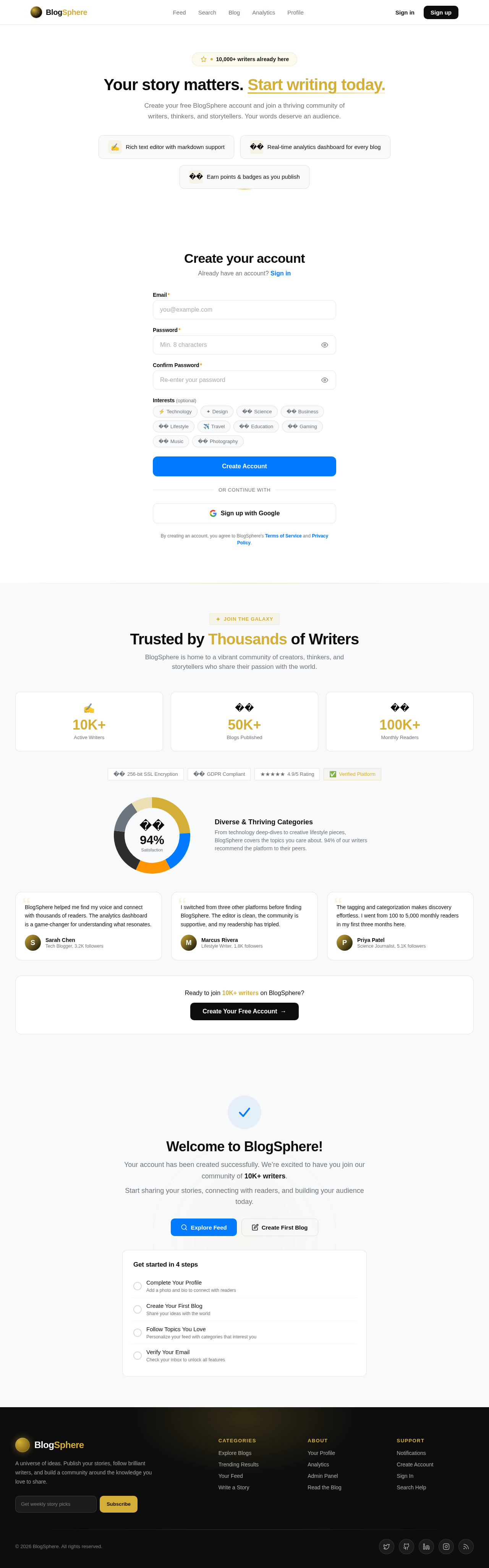 Signup design preview
