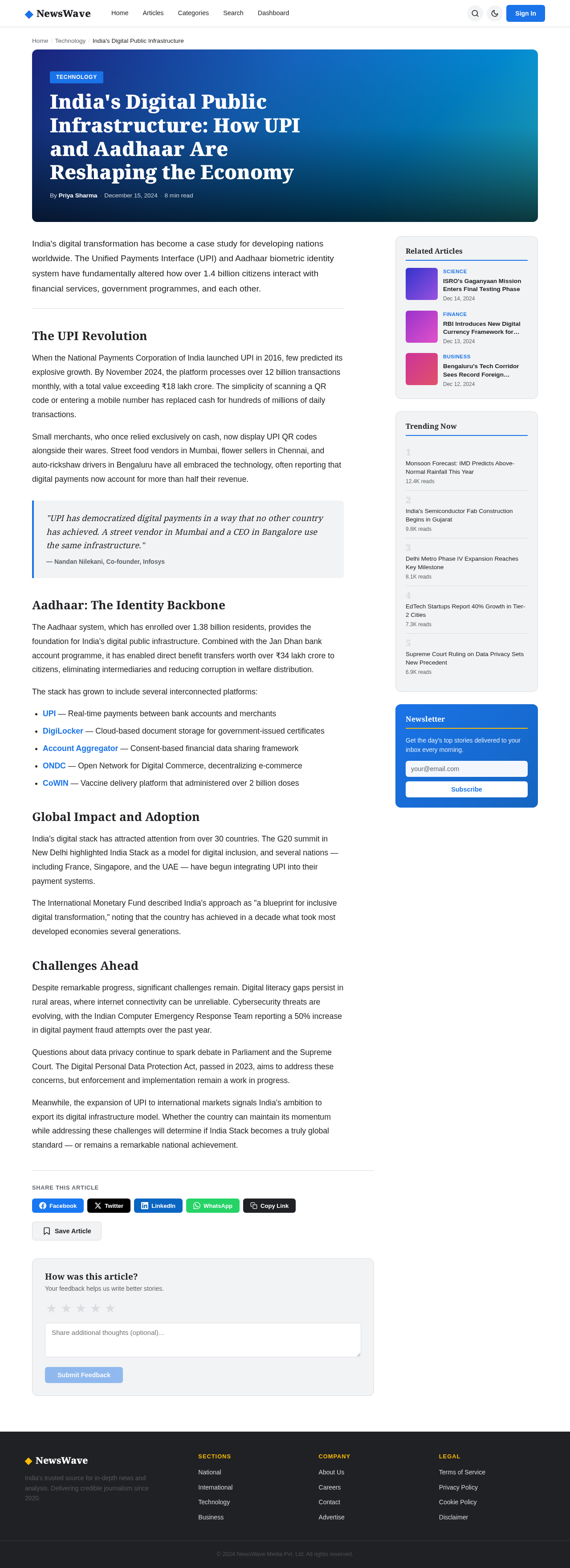 Article design preview